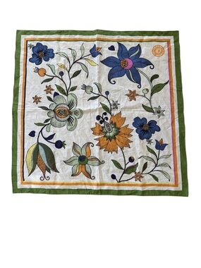 Tory Burch 100% Cotton Floral Bandana Scarf